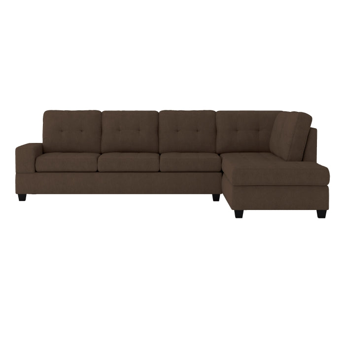 2-Piece Reversible Sectional with Drop-Down Cup Holders