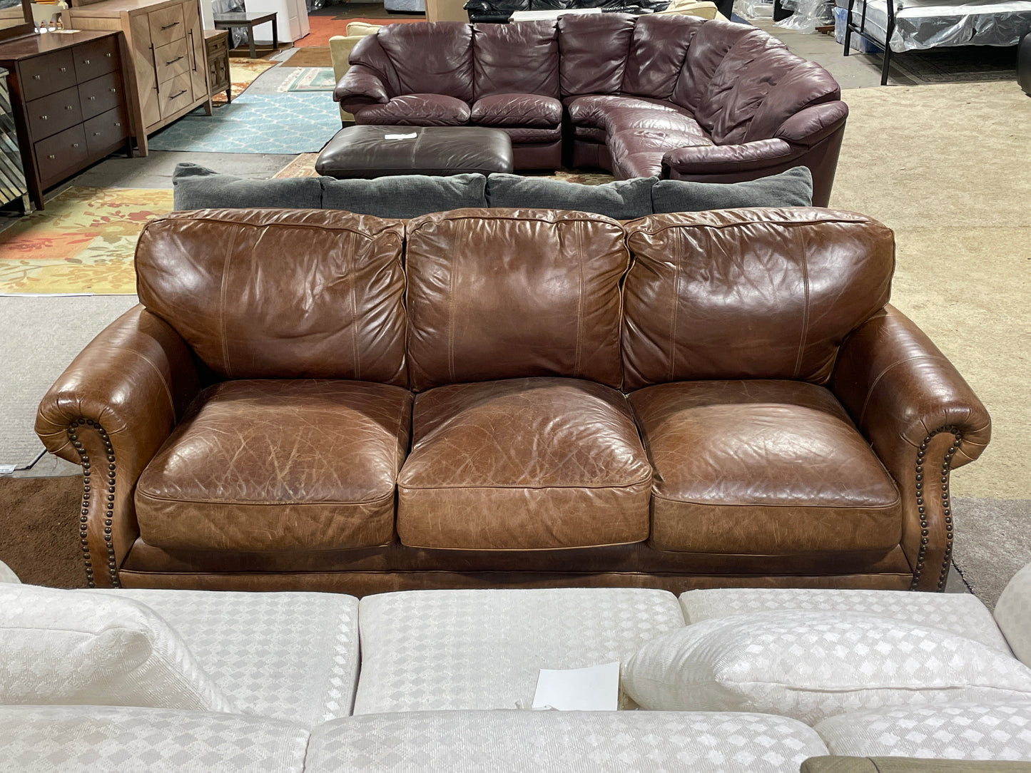 Brown Leather Sofa (Used)