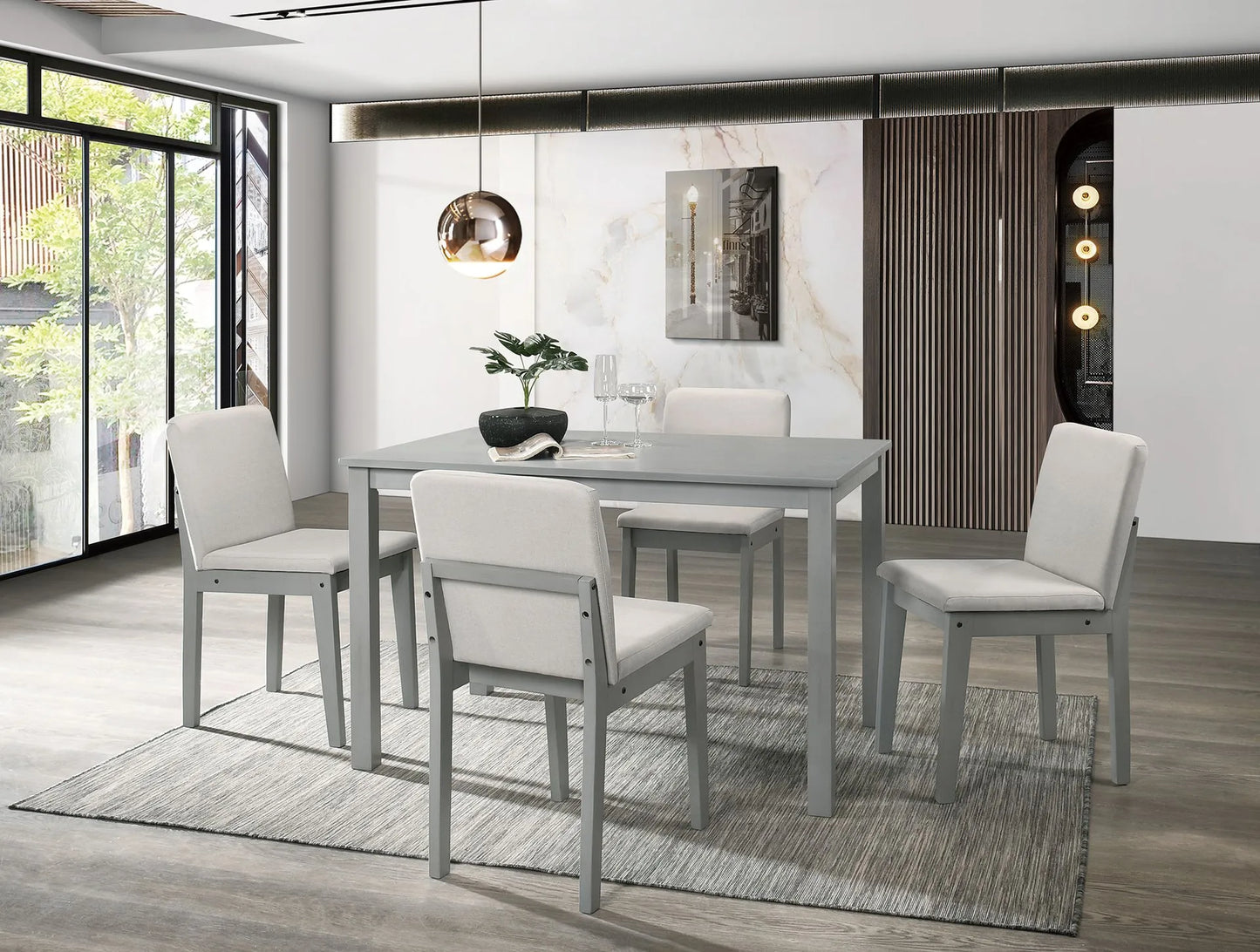 4 Pc Dinette Set (Grey)