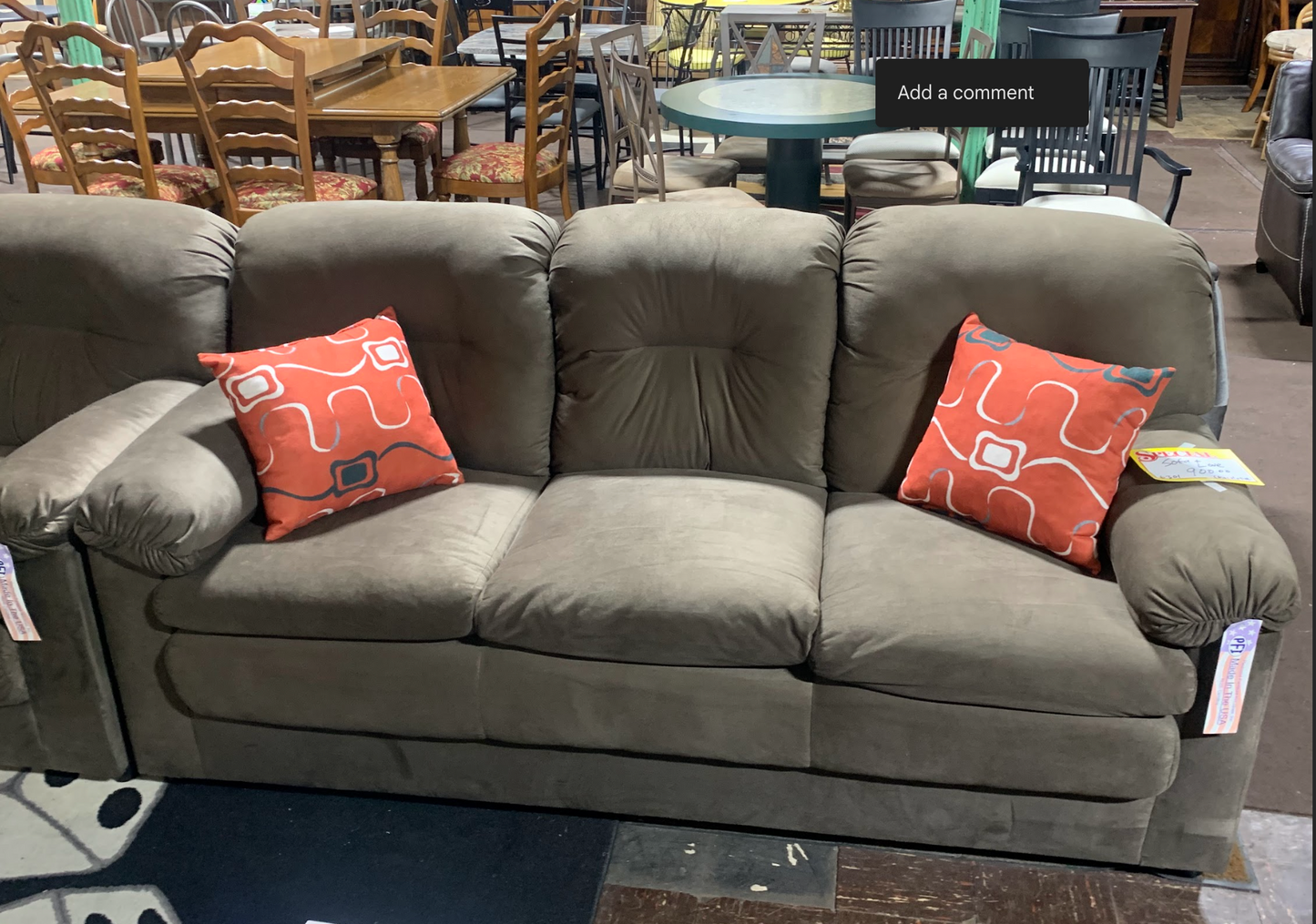Brown Microfiber Sofa and Loveseat Set