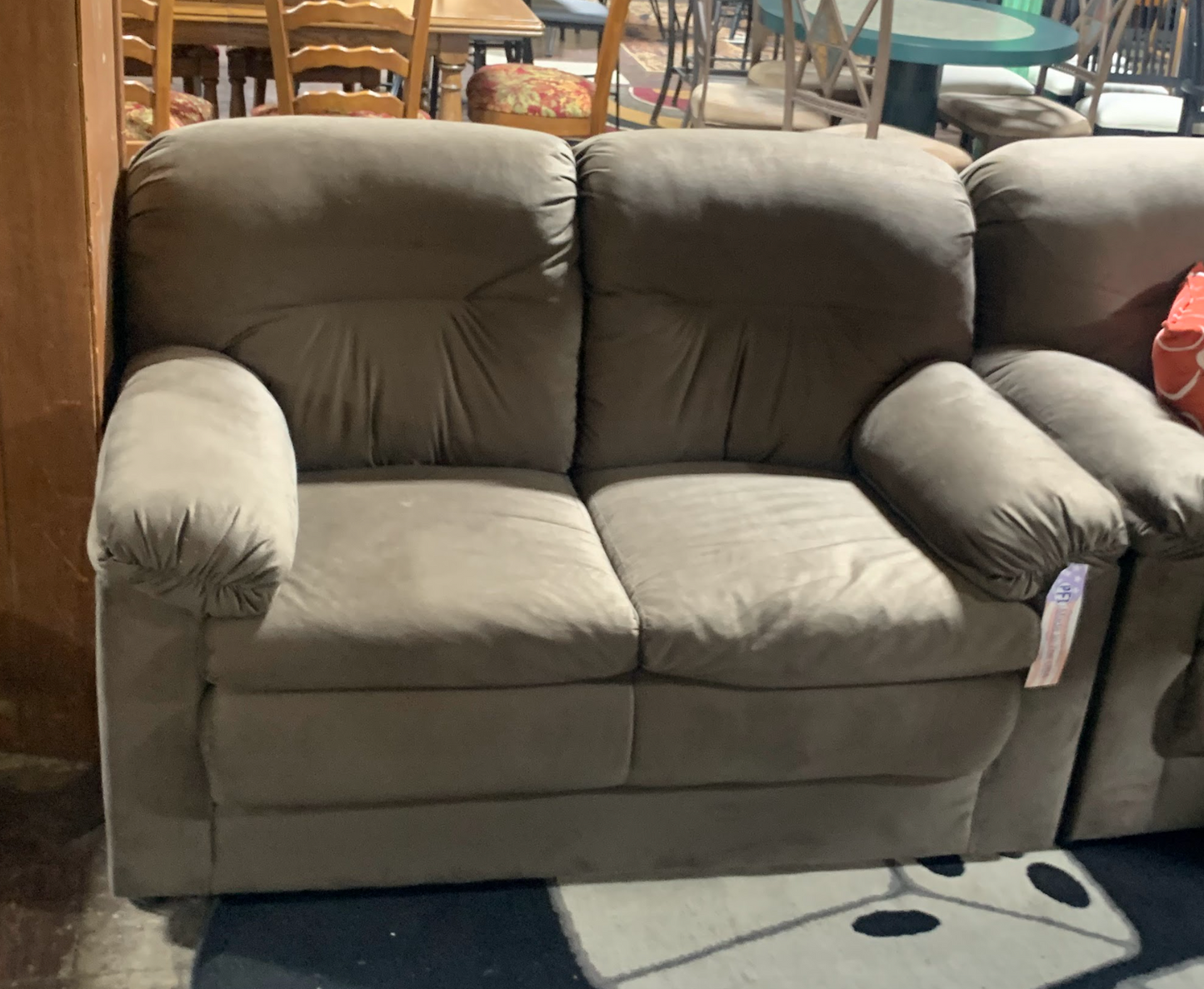 Brown Microfiber Sofa and Loveseat Set