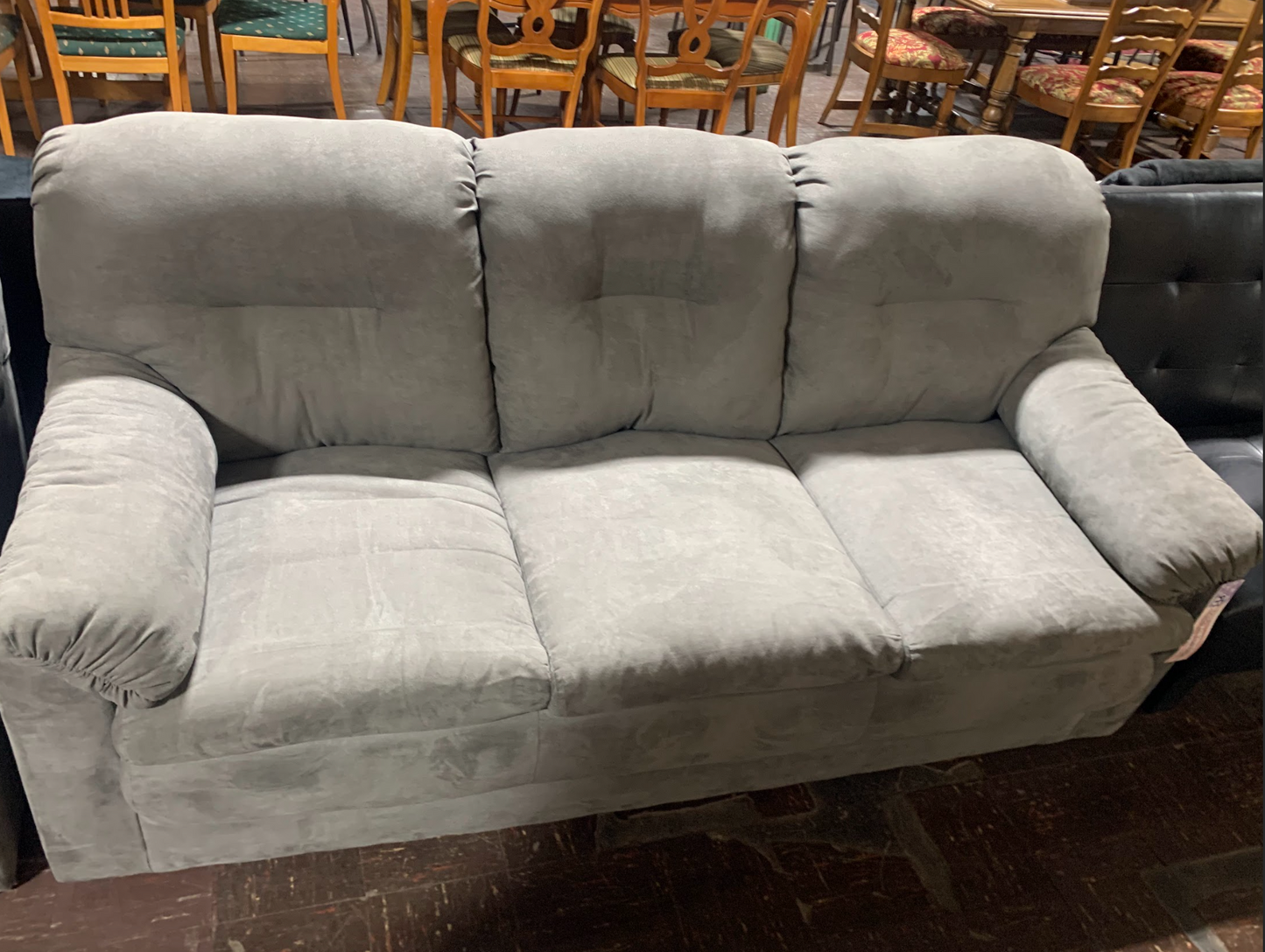 Grey Microfiber Sofa and Loveseat Set