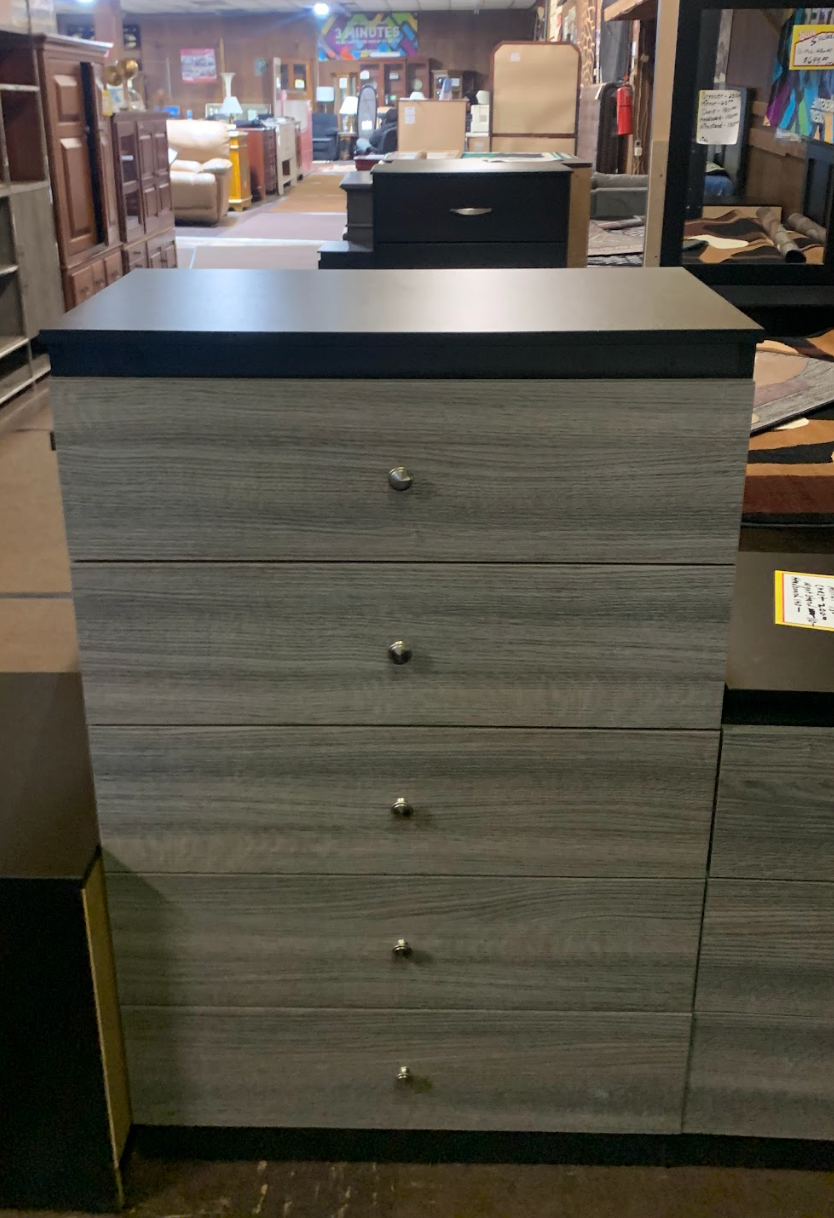5-Piece Black and Grey Bedroom Set