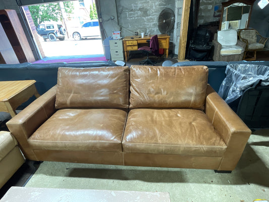 Brown Leather Sofa (Used)
