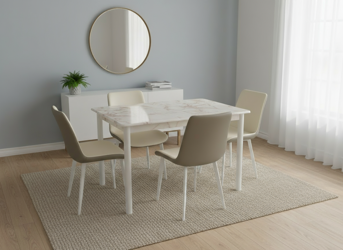 5 Pc Dinette Set (Cream)